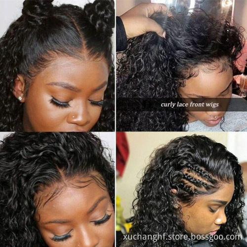 Brazilian Human Hair Lace Front Wig,Deep Wave Virgin Hair Lace Wig For Black Women,Pre Pluck Lace Wig With Baby Hair